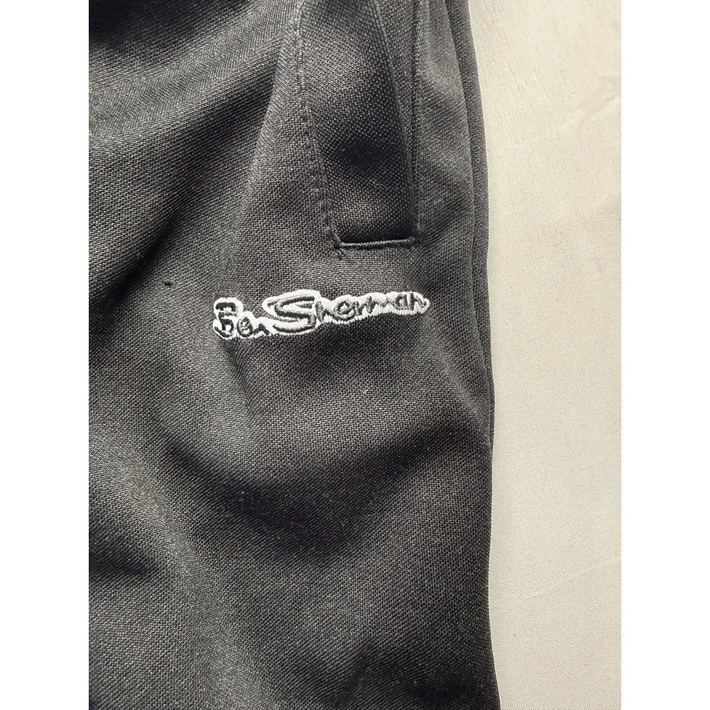 Ben Sherman Track Pants Mens Large Black Drawstring Straight Leg Athletic Wear